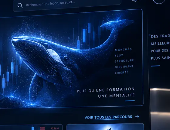 Univers visuel des formations Whales Trading